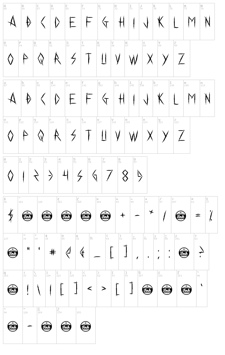 Chelsea Smile font map